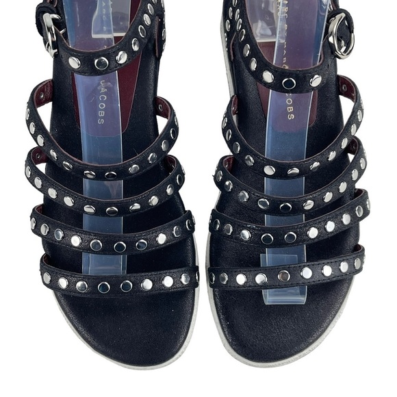 MARC BY MARC JACOBS GENA 5 STRAP LEATHER NAILHEAD STUDDED GLADIATOR SANDALS - Picture 10 of 15